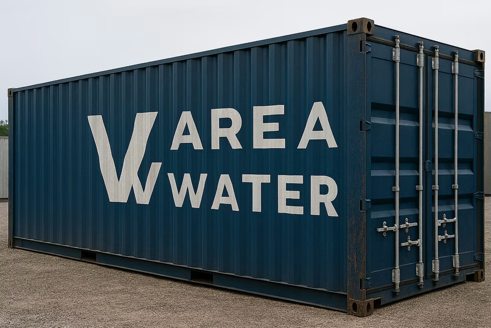 Varea Water branded modular treatment container on site